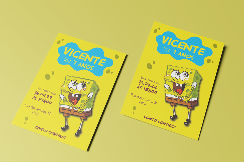 Convite Digital Sponge Bob