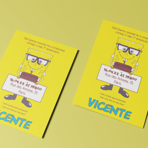 Convite Sponge Bob Impresso