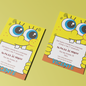 Convite Sponge Bob Impresso