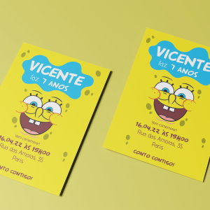 Convite Sponge Bob Impresso